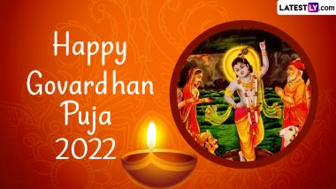 Happy Govardhan Puja 2022 Images & Lord Krishna HD Wallpapers for Free Download Online: Share WhatsApp Messages and SMS on Annakut Puja