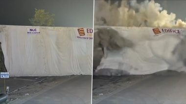 Chandni Chowk Bridge in Pune Demolished Through Controlled Implosion, Watch Video