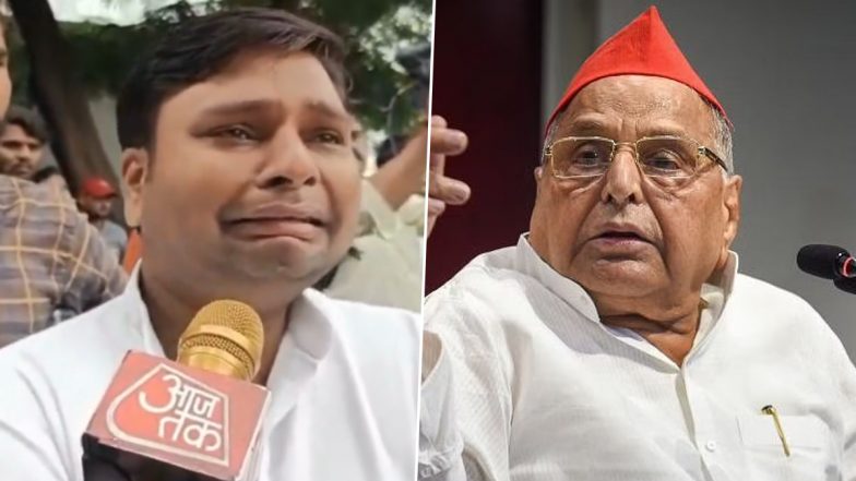 Mulayam Singh Yadav Dies: SP Worker Breaks Down, Weeps Unconsolably Over Party Founder's Death (Watch Video)