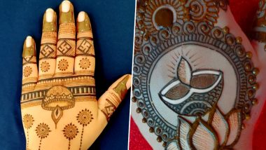 Last-Minute Diwali 2022 Mehndi Designs: Adorn Your Hands With These Beautiful Diya Patterns and Elegant Henna Designs on This Festival (Watch Tutorial Videos)