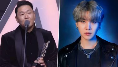 TMAs 2022: PSY Thanks BTS’ Suga for Producing and Featuring in ‘That That’ in His Acceptance Speech (Watch Video)