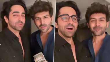 Kartik Aaryan Flaunts Bundle of Notes Won at Ayushmann Khurrana's Diwali Party (Watch Video)