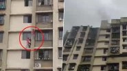 Video: Fire Breaks Out at Residential Society in Mumbai's Kurla, People Try to Climb Down Windows to Escape Blaze