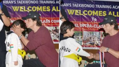 Watch Taimur Ali Khan Delivers 'Kicks' at His Taekwondo Match; Little Tot Gets Medal and Kiss From Shah Rukh Khan (View Pics and Video)