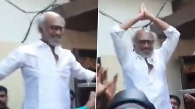 Diwali 2022: Rajinikanth Greets Fans Outside His Residence on the Auspicious Occasion (View Pics & Video)