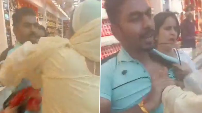 On Karwa Chauth, Husband Gets Thrashed by Wife and Mother-in-Law After Getting Caught Red-Handed Shopping With Girlfriend in Ghaziabad (Watch Video)