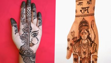 Dussehra 2022 Mehndi Designs: Vijayadashami Henna Patterns and Maa Durga Mehendi Ideas To Bookmark for The Festive Event (Watch Videos)