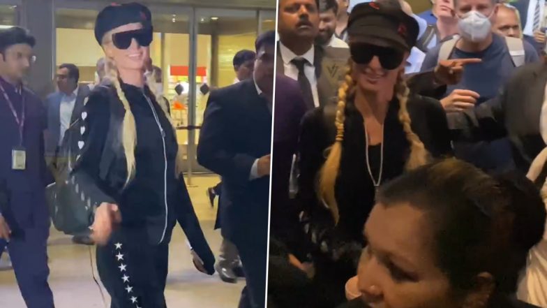 Paris Hilton Arrives in Mumbai, a Massive Crowd Gathers To Greet Her! (Watch Video)