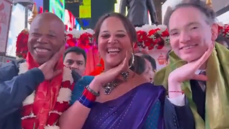 Allu Arjun’s Pushpa Fever Takes Over America as New York’s Mayor Eric Adams Does the Actor’s Iconic Hand Gesture (Watch Video)