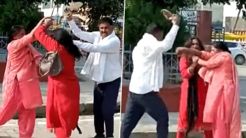 Video: Wife Catches Husband With Lover in UP’s Farrukhabad, Later Man Beats Both With Chappal As They Fight