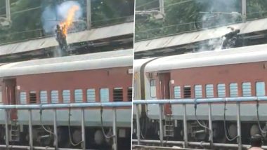 Disturbing Video: Stunt Gone Wrong! Man Climbs Train in Pune, Explodes on Spot When Grabs Overhead Wire