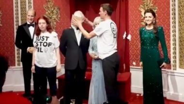 UK: 4 Arrested After King Charles' Wax Statue at London's Madame Tussauds Vandalised With Cake (Watch Video)