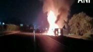 India News | Gujarat: Container Truck Catches Fire in Valsad