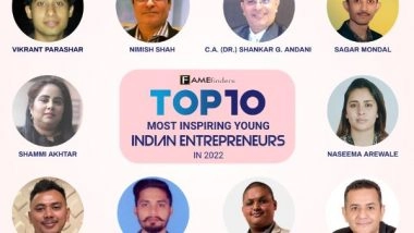 Business News | India's Top 10 Most Inspiring Young Entrepreneurs of the Year 2022 Honored by Fame Finders