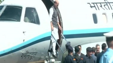 India News | Rajnath Singh Reaches Jodhpur to Attend Induction Ceremony of Made-in-India Light Combat Helicopter into IAF