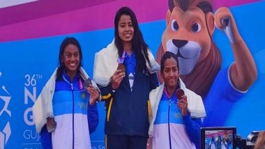 Sports News | Swimming Begins with Butterfly Specialist Astha Choudhury Setting a National Games Record