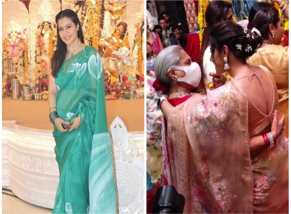 Entertainment News | Mask Nikalna Padega: Kajol Teases Jaya Bachchan for Not Removing Her Mask at Durga Puja