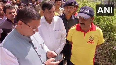 India News | Uttarakhand Bus Accident: CM Dhami Reaches Simdi Village in Pauri Garhwal with MoS Defence Ajay Bhatt