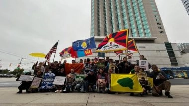 World News | China's Minority Communities Burned PRC Flags at Demonstrations in US, UK Cities