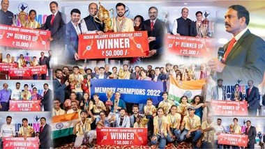 Business News | The Indian National Memory Championship 2022 Was a Huge Success, BBG Bangaru Thalli Memory Awards