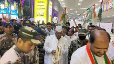 India News | Kharge Reaches Ahmedabad to Start Campaign for Congress Presidential Elections