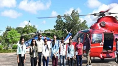 India News | Meritorious Students of Chhattisgarh Take Helicopter Ride in Raipur