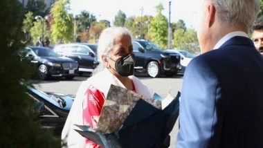 World News | Nirmala Sitharaman Arrives in Washington to Attend Annual Meetings of IMF-World Bank