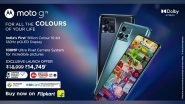 Business News | Moto G72, India's First 10-Bit Billion Colour 120Hz POLED Display Smartphone, Goes on Sale Today from 12pm on Flipkart