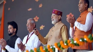 India News | PM Modi Lays Foundation Stone of Bulk Drug Park, Inaugurates IIIT, Flags off Vande Bharat Express in Una