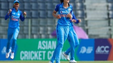 Sports News | Women's Asia Cup Final: Renuka's Fiery Powerplay Spell, Tight Bowling by Spinners Helps India Restrict Sri Lanka to 65/9