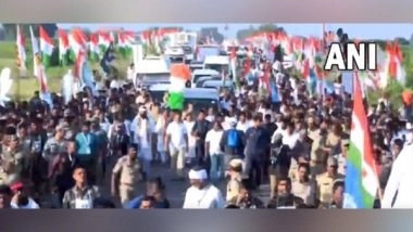 India News | Congress Bharat Jodo Yatra Enters Andhra Pradesh, Rahul Gandhi Resumes March from Kurnool