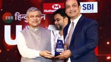 Business News | Union Cabinet Minister Ashwini Vaishnav Facilities Young Industrialist Rohit Somani from Indore with Excellence Award