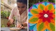 Viral Diwali 2022 Rangoli Design: Watch Delhi Woman Make Unique Rangoli Pattern With Threads and Nails