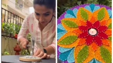 Viral Diwali 2022 Rangoli Design: Watch Delhi Woman Make Unique Rangoli Pattern With Threads and Nails