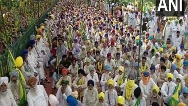 India News | Farmers Stage Protest Outside CM Mann's Residence, Demand Compensation for Damaged Crops, Cattle Deaths