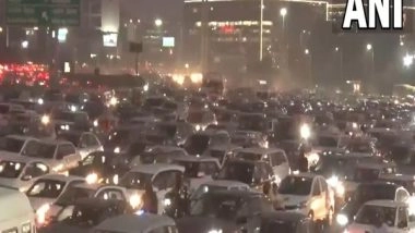 India News | Massive Traffic Snarl at Delhi-Gurugram Expressway