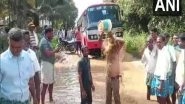 India News | Karnataka: Locals in Tumkur Take Bath in Slush Protesting over Bad Roads