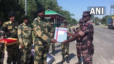 World News | West Bengal: BSF, Border Guards Bangladesh Exchange Sweets on Diwali