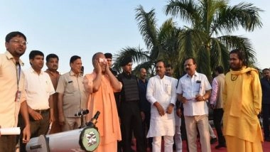 India News | UP CM Witnesses Partial Solar Eclipse with Telescopes, Special Glasses