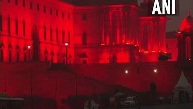 India News | Rashtrapati Bhawan, India Gate Illuminated in Red to Raise Awareness About Dyslexia