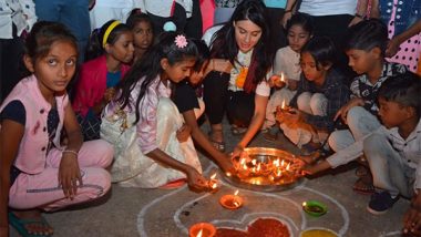 Business News | British-Indian Model and Actress Deana Uppal Celebrated the Diwali Festival with 200 Underprivileged Children in Rajasthan's Jahora Village