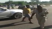 Haryana Shocker: Man Beats Cops After Being Stopped for Over Speeding in Ambala, FIR Registered After Video Goes Viral