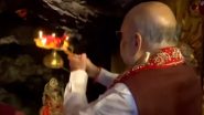 Amit Shah Offers Prayers at Mata Vaishno Devi Temple in Jammu and Kashmir's Katra, Watch Video
