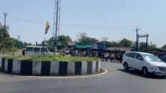 Gujarat Assembly Elections 2022: Arvind Kejriwal, Bhagwant Mann Greeted with Black Flags, Chants of 'Modi, Modi' Slogans in Navsari; Delhi CM Calls Protesters His 'Brothers' (Watch Video)