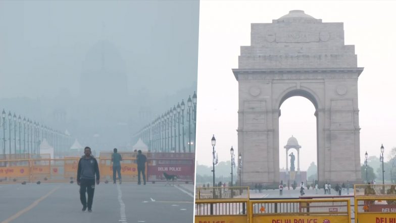 Delhi Air Pollution: Blanket of Smog Covers National Capital As Pollution Worsens to ‘Very Poor’ Category, AQI Standing at 323 (See Pics)