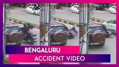 Bengaluru Accident Video: Woman Rider Run Over After Getting Hit By Door Of A Car