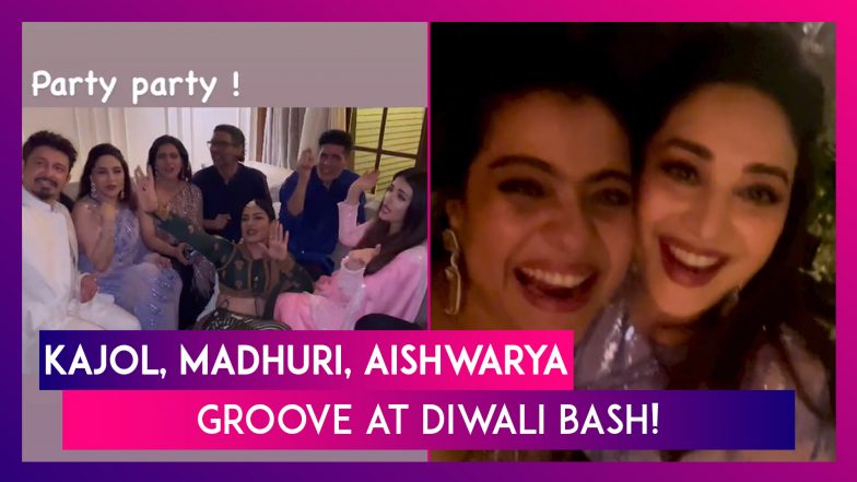 Asvarya Rai Xxx - Kajol, Madhuri Dixit, Aishwarya Rai Bachchan & Others Enjoy At Manish  Malhotra's Diwali Bash, Watch Video | Watch Videos From LatestLY