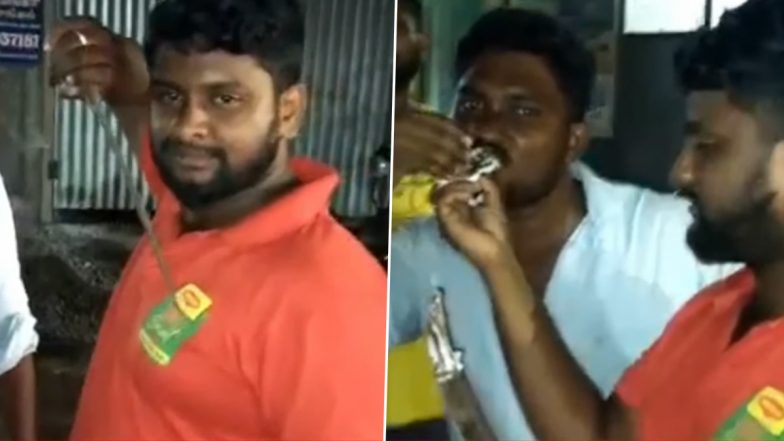 Video: Man Cuts Birthday Cake With Machete in Coimbatore; Arrested After Clip Goes Viral