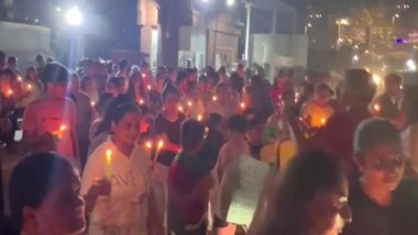 Dog Attacks: Noida Society Residents Hold Candle March To Protest After Stray Dog Mauls Infant to Death (Watch Video)