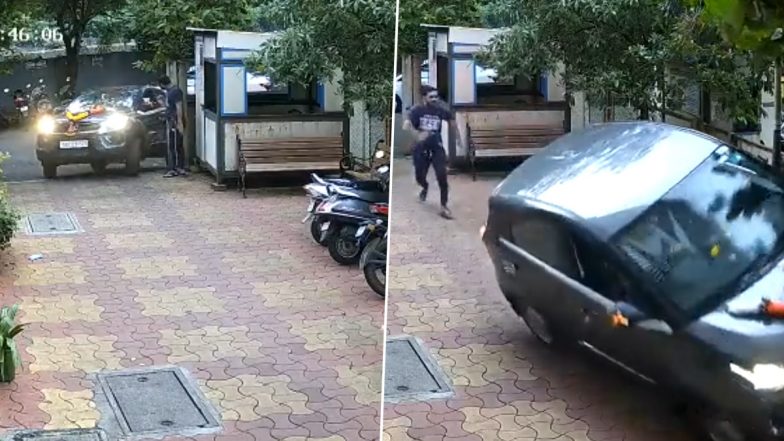 Video: Owner Crashes New Car Into Parked Bikes Before Vehicle Tilts on Two Wheels